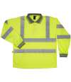 WR013 DWHV34 Warrior Hi-Vis Long Sleeve Polo Shirt Yellow colour image